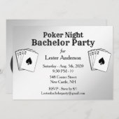 Poker Party Bachelor Party Invitation Kaart (Voorkant / Achterkant)