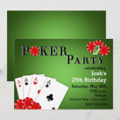 POKER PARTY Casino Spel Verjaardag Uitnodigingen (Voorkant / Achterkant)