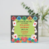Poker party gokwedstrijd uitnodiging (Staand voorkant)