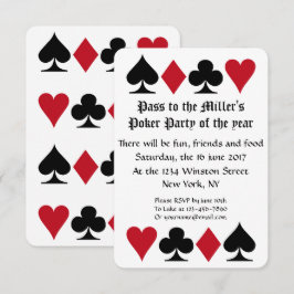 Poker Party Invitation Sjabloon B Kaart