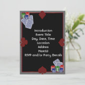 Poker Party Invitation Sjabloon Kaart (Staand voorkant)