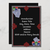 Poker Party Invitation Sjabloon Kaart (Voorkant / Achterkant)