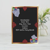 Poker Party Invitation Sjabloon Kaart (Staand voorkant)