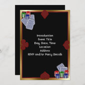 Poker Party Invitation Sjabloon Kaart (Voorkant / Achterkant)