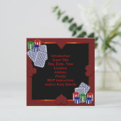Poker Party Invitation Sjabloon Kaart (Staand voorkant)