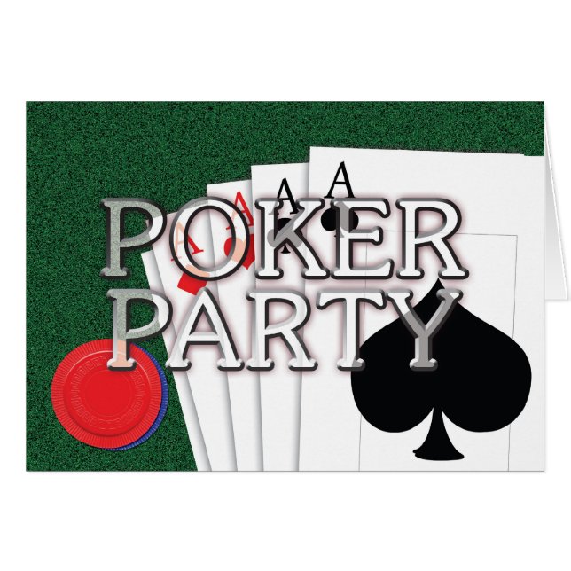 Poker Party-kaart (Voorkant Horizontaal)