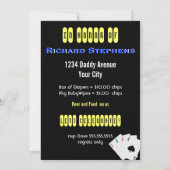 Poker Party New Papa Baby shower Kaart (Achterkant)