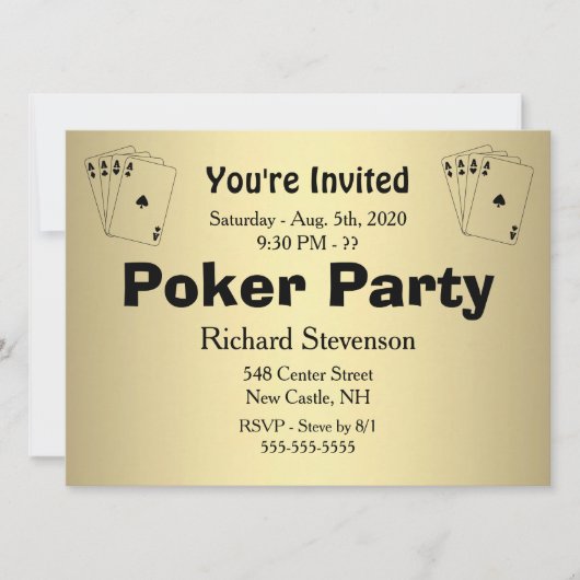 Poker Party-uitnodiging Kaart (Voorkant)