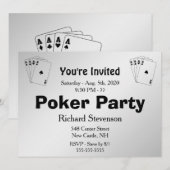 Poker Party-uitnodiging Kaart (Voorkant / Achterkant)