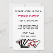 Poker Party-uitnodiging Kaart (Voorkant)