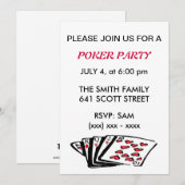 Poker Party-uitnodiging Kaart (Voorkant / Achterkant)