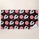 Poker Pattern Aces Crosses die kaarten spelen Tren Strandlaken (Voorkant)