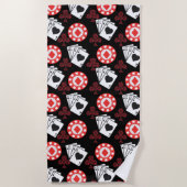 Poker Pattern Aces Crosses die kaarten spelen Tren Strandlaken (Voorkant)