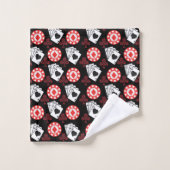 Poker Pattern Aces Crosses Spellingkaarten Black R Bad Handdoek (Wasdoekje)