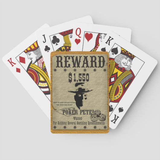 Poker Pete Reward Poster Speelkaarten (Achterkant)