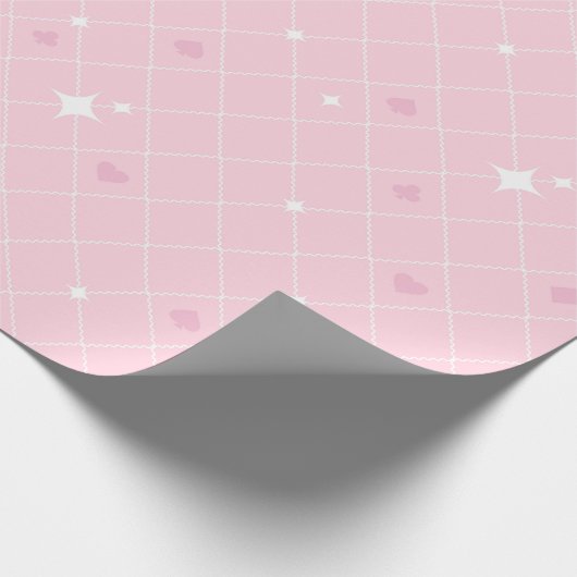 Poker pink pattern cadeaupapier (Hoek)