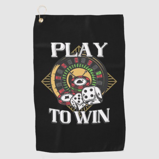 Poker Play to Win Golfhanddoek (Voorkant)