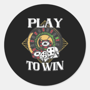 Poker Play to Win Ronde Sticker