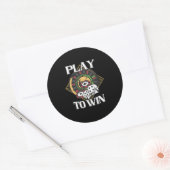 Poker Play to Win Ronde Sticker (Envelop)