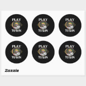 Poker Play to Win Ronde Sticker (Vel)