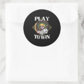 Poker Play to Win Ronde Sticker (Tas)