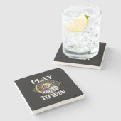 Poker Play to Win Stenen Onderzetter (Zijkant)