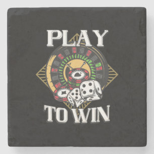 Poker Play to Win Stenen Onderzetter