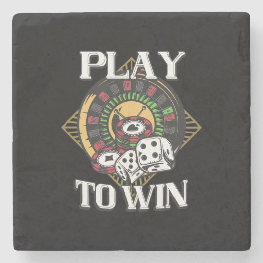 Poker Play to Win Stenen Onderzetter (Voorkant)
