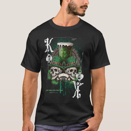 Poker Player Apparel Patricks Day Green Skulls T-shirt (Voorkant)