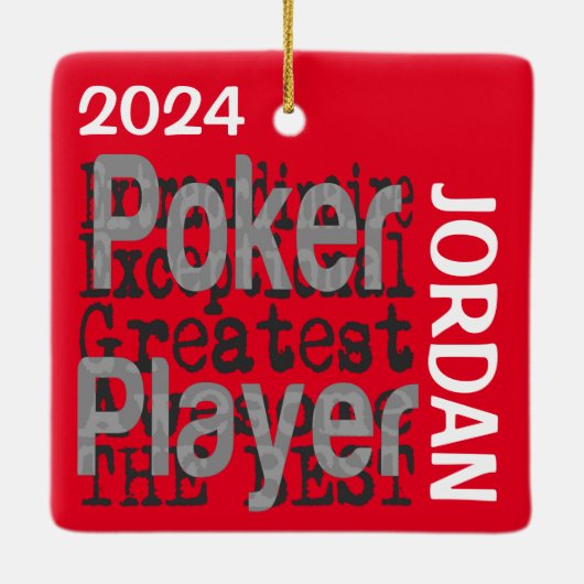 Poker Player Buitengewone CUSTOM Keramisch Ornament (Achterkant)