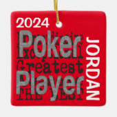 Poker Player Buitengewone CUSTOM Keramisch Ornament (Voorkant)