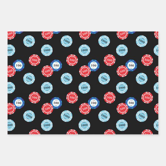 Poker Player Casino Chips Inpakpapier Vel (Voorkant)
