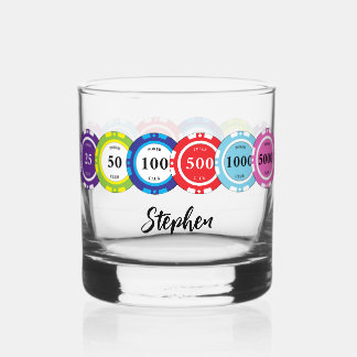 Poker Player Chips Personalised Whisky Glas