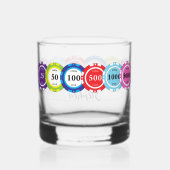 Poker Player Chips Personalised Whisky Glas (Achterkant)
