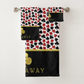 Poker Player Gambler Casino Card Suits Custom Name Bad Handdoek (Insitu)