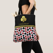 Poker Player Gambler Casino Card Suits Custom Name Tote Bag (Dichtbij)