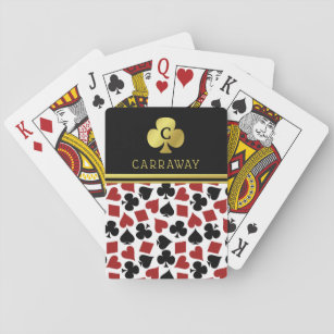 Poker Player Gambler Casino Kaart Suits Custom Nam