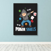 Poker Player Gifts Mannen Texas Holdem Casino Poke Canvas Afdruk (Insitu (Houten vloer))