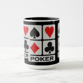 Poker Player mok - kies stijl & kleur (Midden)