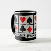 Poker Player mok - kies stijl & kleur (Voorkant links)