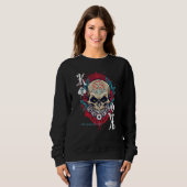 Poker Playing Sugar Skull Spades King Dia De Muert Trui (Voorkant volledig)