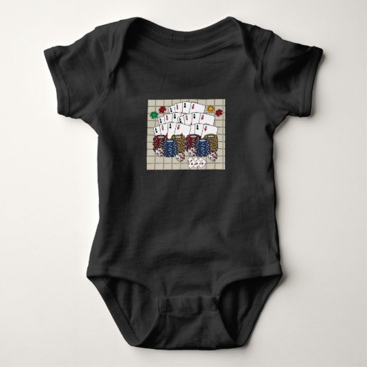 Poker Poker Player Winner Zocker Romper (Voorkant)