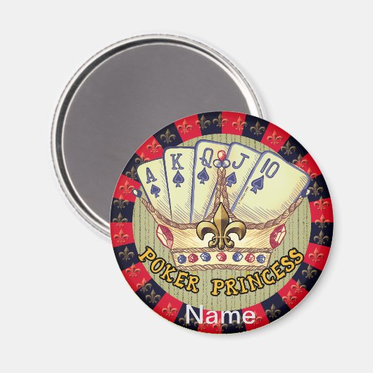 Poker Princess magneet (Voorkant / Achterkant)