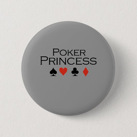 Poker Princess T-shirt Ronde Button 5,7 Cm (Voorkant)