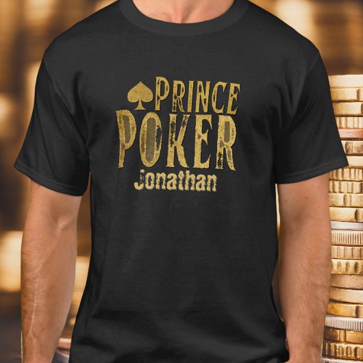 Poker prins grappig gepersonaliseerd T-shirt