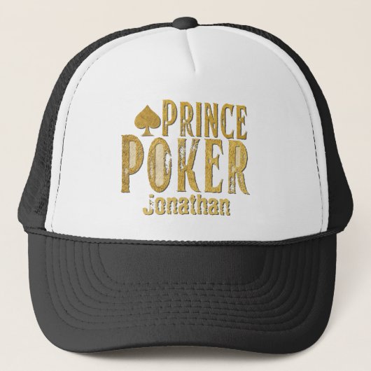Poker prins grappig personaliseerbaar trucker pet (Voorkant)