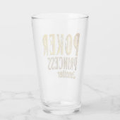 Poker prinses goud grappig gepersonaliseerd glas (Achterkant)