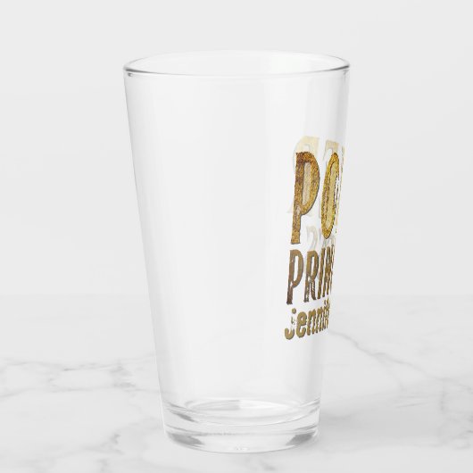Poker prinses goud grappig gepersonaliseerd glas (Rechts)