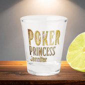 Poker prinses goud grappig gepersonaliseerd shot glas
