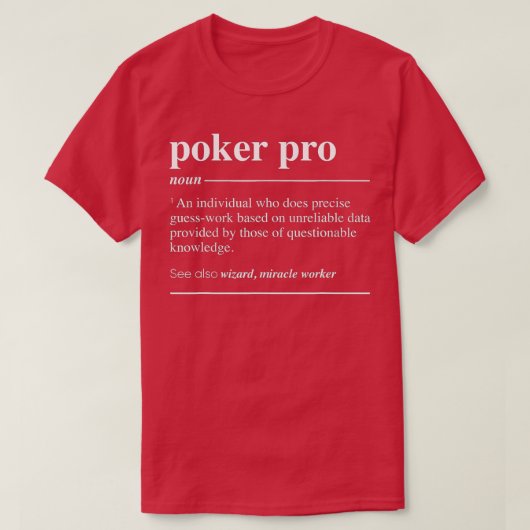 Poker Pro Definition Funny Noun T-shirt (Design voorkant)